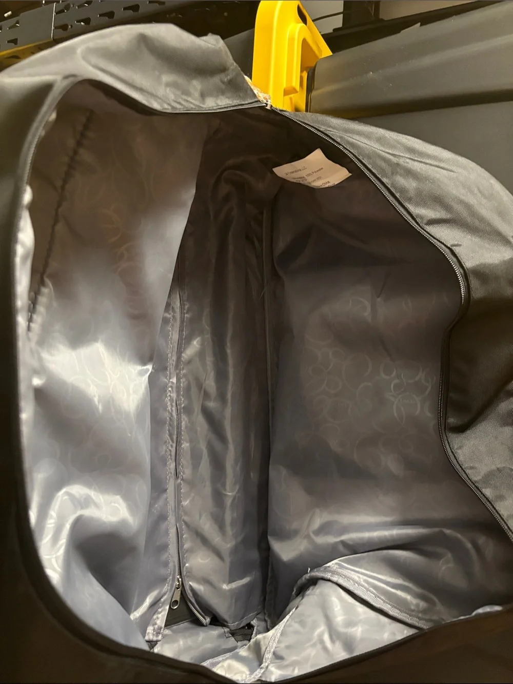 Lucas Black Duffel Bag with Yellow Trim for Men